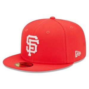Мужская облегающая шляпа New Era Red San Francisco Giants Lava Highlighter Logo 59FIFTY