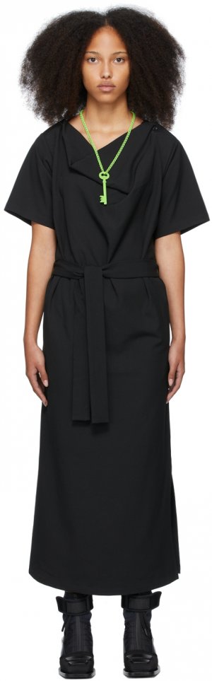 Черное платье с коротким рукавом MM6 Maison Margiela
