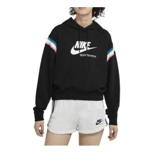 Толстовка (WMNS) Sportswear Heritage Pullover Hoodie 'Black', черный Nike