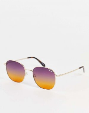 Круглые солнцезащитные очки Quay Jezabell с фиолетовым эффектом омбре Australia