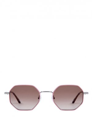 Солнцезащитные очки унисекс xs gladis 6703 0 с геометрическим рисунком серебристо-розового цвета Gigi Studios