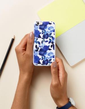 Чехол для Iphone 6 с цветочным принтом Signature. Цвет: синий