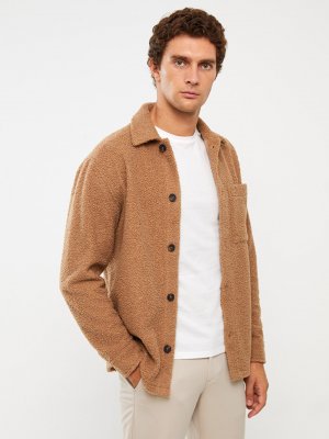 Мужская плюшевая куртка-рубашка стандартного кроя с длинным рукавом , бафф LCW Vision