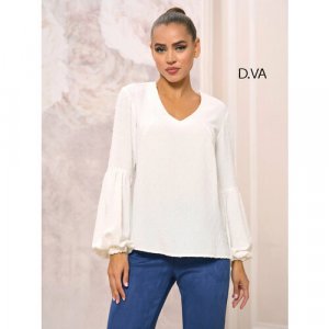 Блуза , размер 50, белый D.va. Цвет: молочный/белый