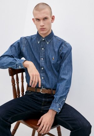 Рубашка джинсовая Polo Ralph Lauren. Цвет: синий