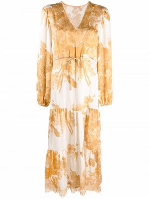 Golden Bloom floral-print dress Gold Hawk. Цвет: бежевый