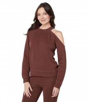 Пуловер , Linen French Terry Vented Shoulder Mock Neck Pullover Chaser