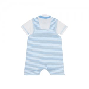 Комплект (чепчик/боди/футболка) детский детская, цвет голубой/полоска, рост 80 Bonito. Цвет: голубой