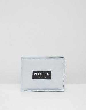 Бумажник двойного сложения из светоотражающего материала Nicce London. Цвет: серый