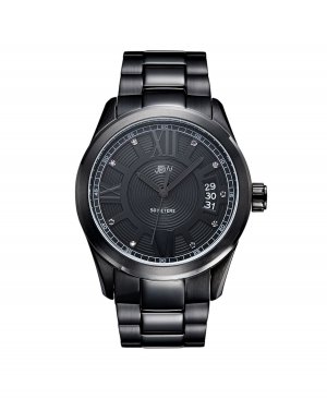 Мужские часы Bond Diamond (1/10 карата), черные из нержавеющей стали с ионным покрытием Jbw
