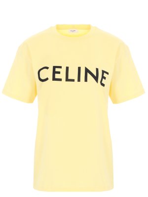 Футболка хлопковая с логотипом CELINE