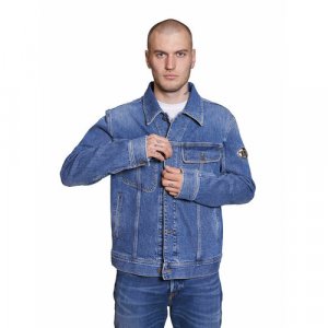 Джинсовая куртка , размер L, голубой DIESEL. Цвет: голубой