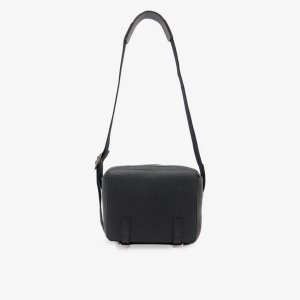 Очень маленькая кожаная сумка через плечо в стиле милитари , черный Loewe