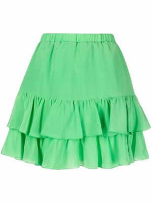 Ruffled silk skirt Federica Tosi. Цвет: зеленый