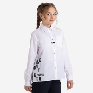 Школьная рубашка , размер 134, белый Kapika. Цвет: белый/белый-бежевый