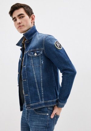 Куртка джинсовая Frankie Morello. Цвет: синий