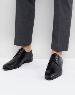 Черные кожаные туфли на шнуровке Zign. Цвет: черный