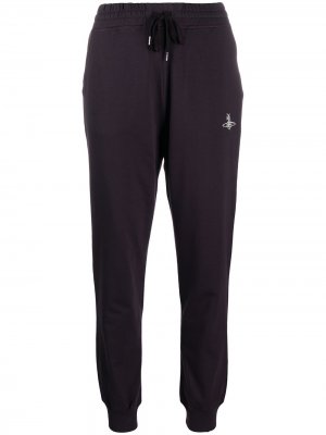 Спортивные брюки из органического хлопка с вышитым логотипом Vivienne Westwood Anglomania. Цвет: коричневый