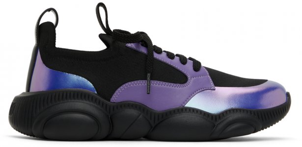 Пурпурно-черные кроссовки Teddy Moschino