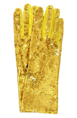 Перчатки с отделкой пайетками Gucci. Цвет: жёлтый