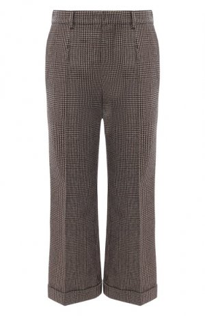 Шерстяные брюки Saint Laurent. Цвет: серый