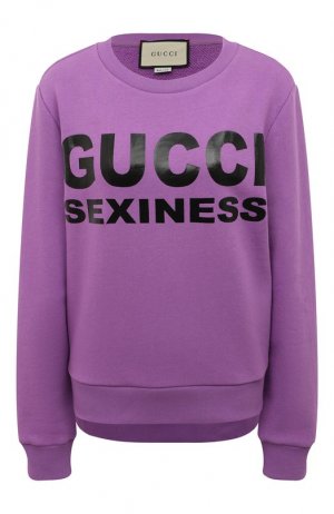 Хлопковый свитшот Gucci. Цвет: фиолетовый