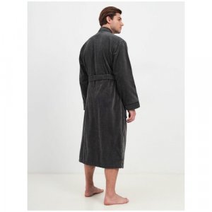 Халат , длинный рукав, банный халат, пояс/ремень, карманы, размер 46-48, серый Luisa Moretti. Цвет: серый../серый