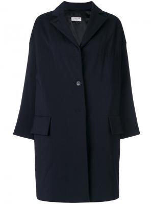 Пальто с карманами клапаном Alberto Biani. Цвет: синий