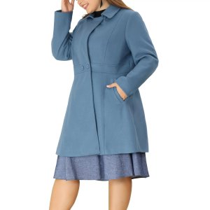 Женская верхняя одежда больших размеров с затянутой талией, зимнее длинное пальто, темно-синий Agnes Orinda
