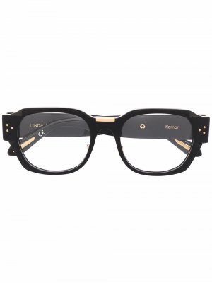 Round-frame glasses Linda Farrow. Цвет: черный