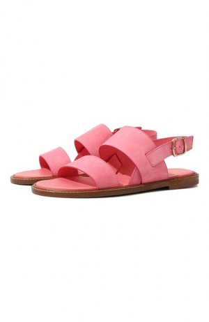 Замшевые сандалии Santoni. Цвет: розовый