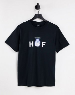 Черная футболка с принтом Abducted -Черный цвет HUF