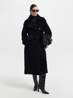 Пальто из 100% шерсти с поясной сумкой LOVE REPUBLIC