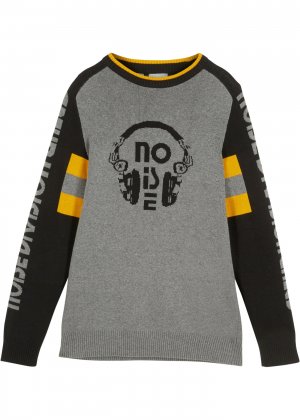 Пуловер для мальчиков bonprix. Цвет: серый