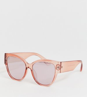 Светло-розовые большие солнцезащитные очки -Коричневый New Look