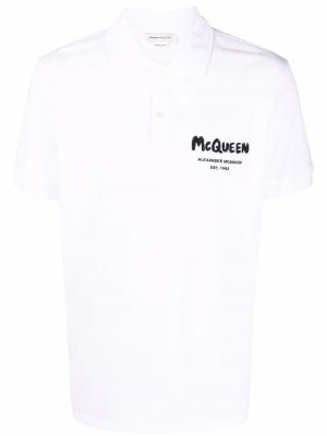 Рубашка поло с логотипом Alexander McQueen. Цвет: белый