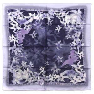 Изысканный шейный платок Цветы 2455 Nina Ricci. Цвет: фиолетовый