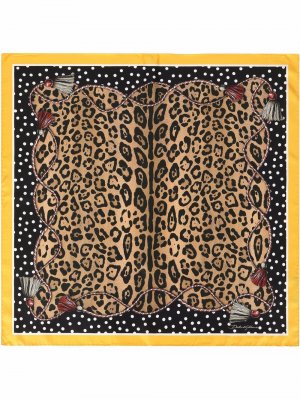 Шелковый платок с принтом Dolce & Gabbana. Цвет: коричневый