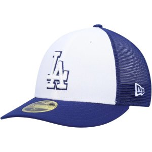Мужская кепка New Era Royal/White Los Angeles Dodgers 2023 для тренировок на поле с низким профилем 59FIFTY Облегающая шляпа