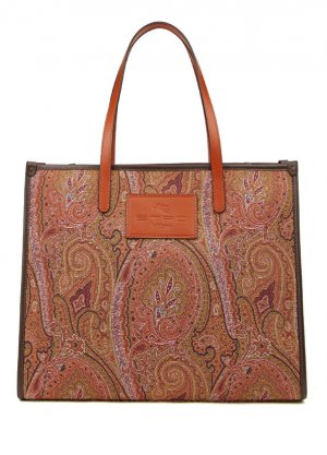 Оранжевая женская сумка с этническим узором paisley Etro