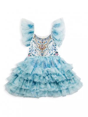 Платье-пачка с оборками на рукавах для маленьких девочек и Camilla, цвет season of the siren CAMILLA