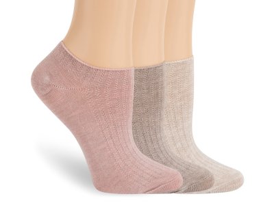 Комплект из 3 пар носков в рубчик, розовый/бежевый/коричневый Lemon