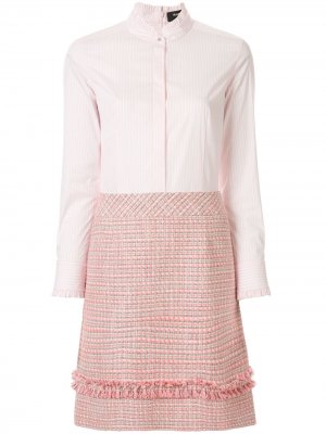 Твидовое платье-рубашка с длинными рукавами Paule Ka. Цвет: розовый
