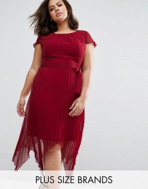 Платье размера плюс с короткими рукавами Praslin. Цвет: красный