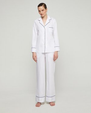 Женская пижама из 100% хлопка с однотонным принтом , белый Mirto