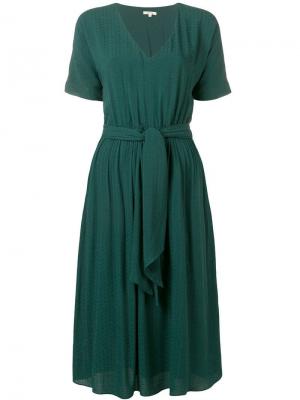 Платье миди с поясом Bellerose. Цвет: зеленый