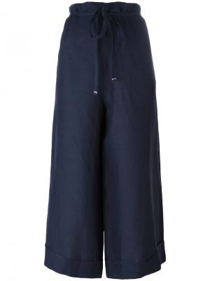 Укороченные широкие брюки Daniela Gregis. Цвет: синий