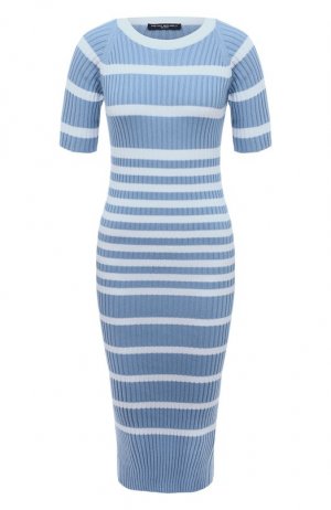 Платье из хлопка и вискозы Pietro Brunelli. Цвет: голубой