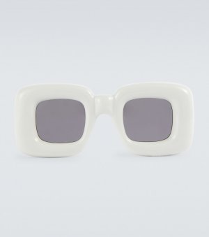Солнцезащитные очки прямоугольной формы с завышенной талией, белый Loewe