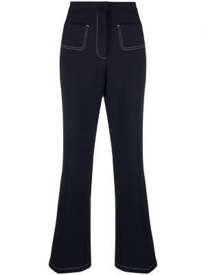 Расклешенные брюки с контрастной строчкой Giambattista Valli. Цвет: синий